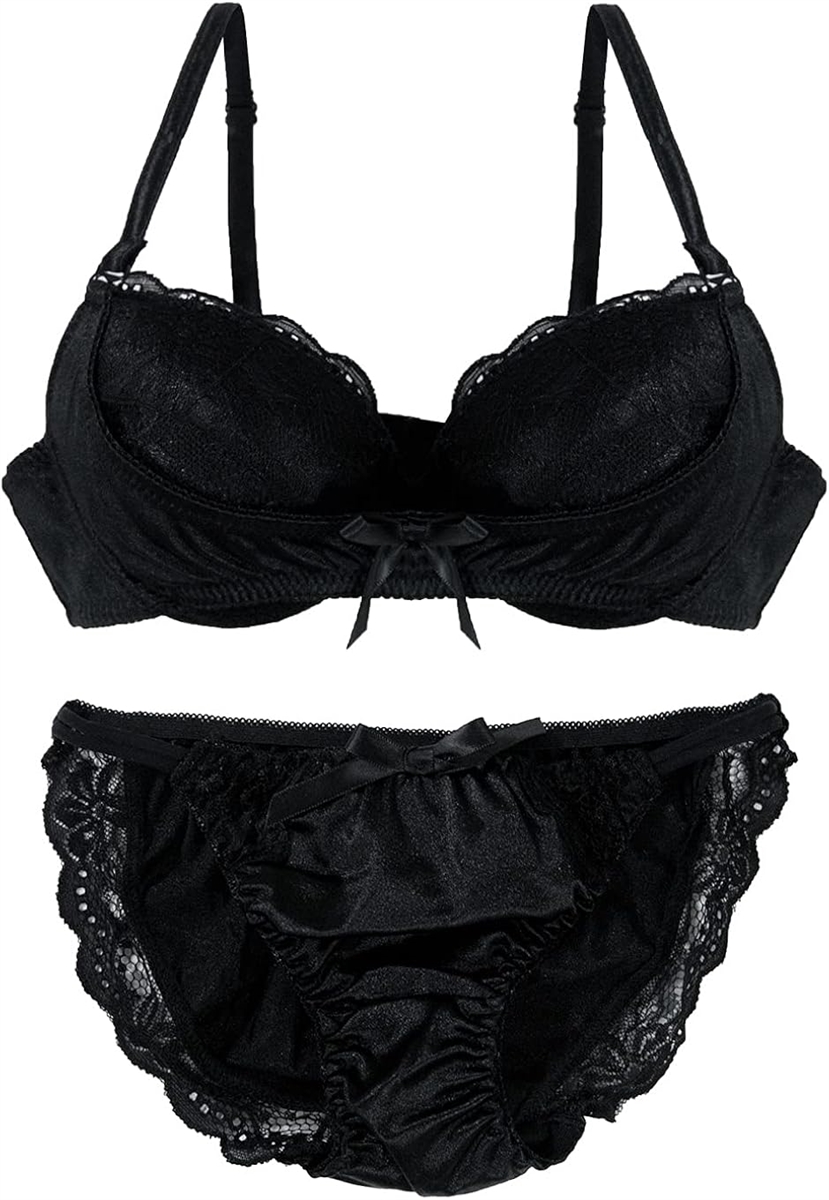 ブラショーツセット　d70 ブラジャー ショーツ セット 上下 レディース(ブラック, D70) : REAPRI