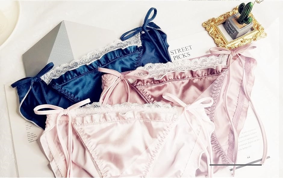 【4L】希少SatinTie-side紐パン5色SET新品 Plus Size Satin Tie-side Panty (Pink) | サテン 紐パン (ピンク
