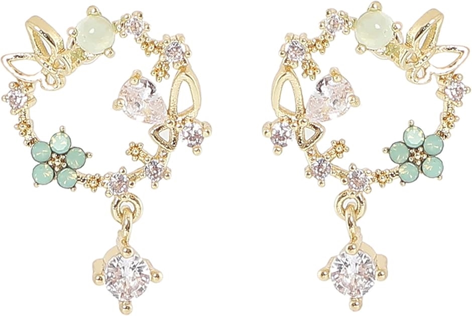 Yahoo! Yahoo!ショッピング(ヤフー ショッピング)ピアス レディース シルバー925 花 蝶々 レディースピアス MDM（ゴールド）