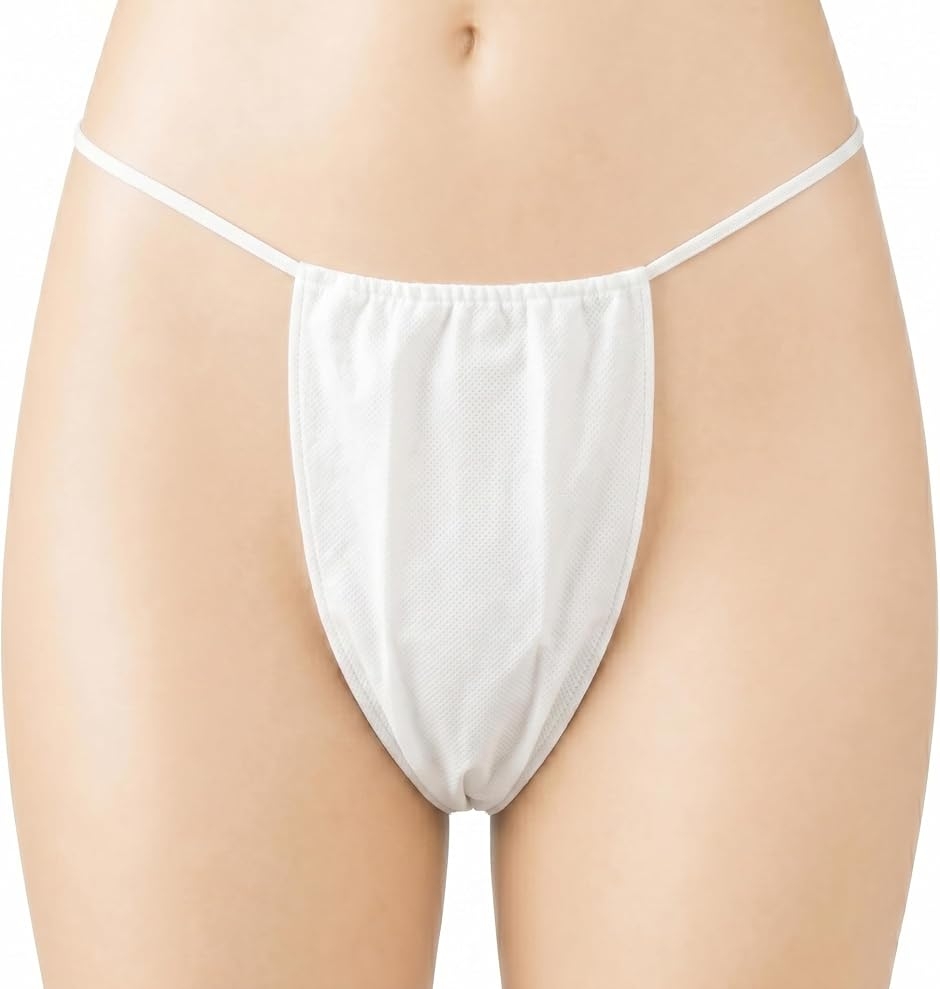 紙パンツ Tバック ペーパーショーツ 50枚 紙ショーツ 使い捨て下着 エステ 防災 旅行 (ホワイト(50枚), Free Size)