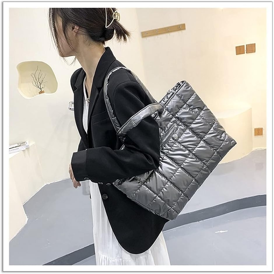 トートバッグ レディース キルティングバッグ(シルバー) : REAPRI