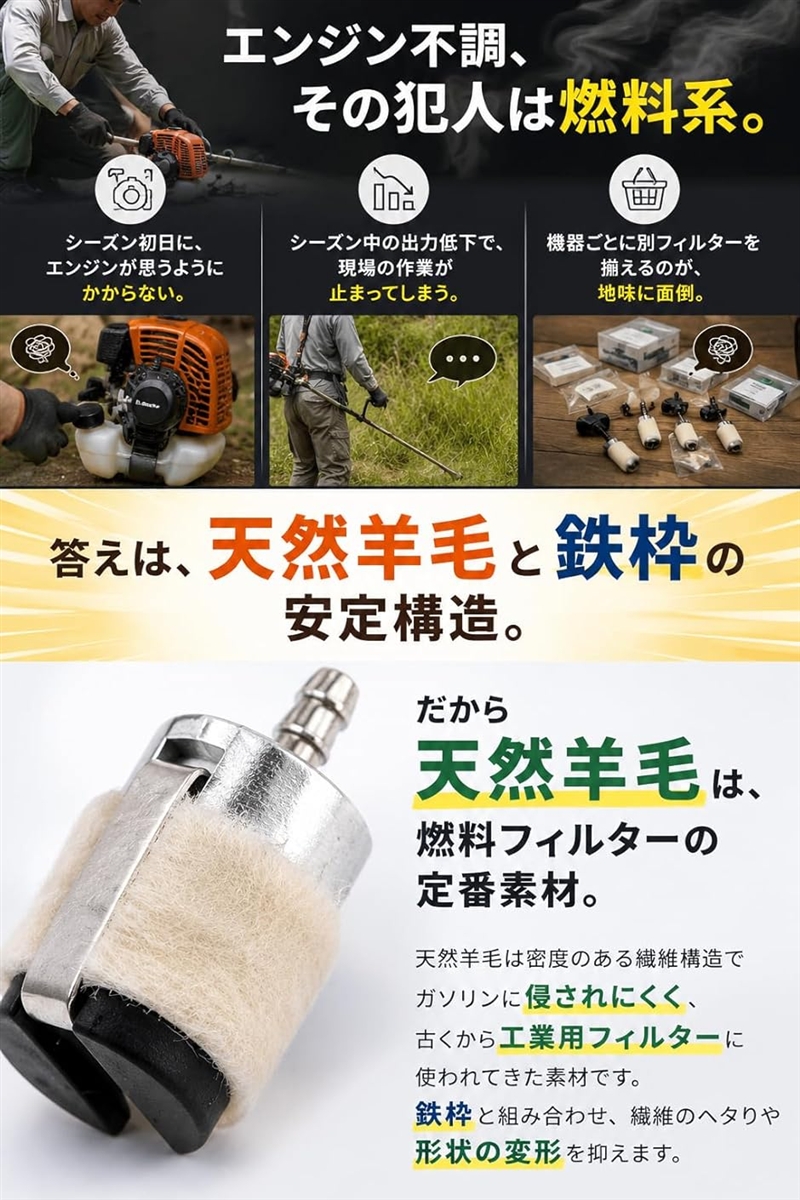 燃料フィルター 草刈機 刈払機 キャブレター ...の詳細画像4