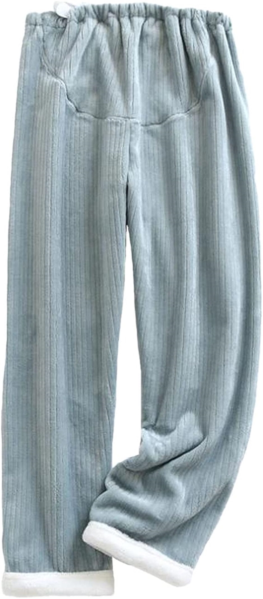 マタニティ パンツ ルームウェア 大きいサイズ フランネル (ブルー,  M)