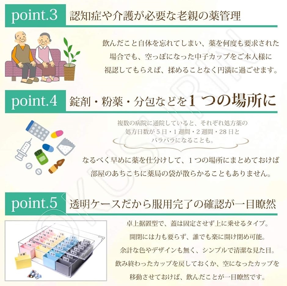 看護師が監修 日本製 薬ケース 1週間 お薬ケ...の詳細画像3