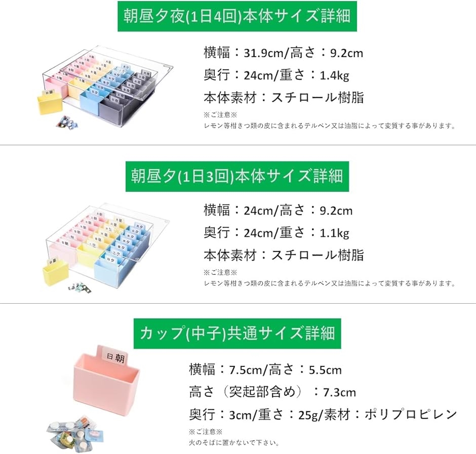 看護師が監修 日本製 薬ケース 1週間 お薬ケ...の詳細画像4