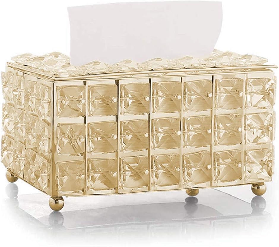 ティッシュケース ティッシュボックス キラキラ 金(金, 横幅20cmx