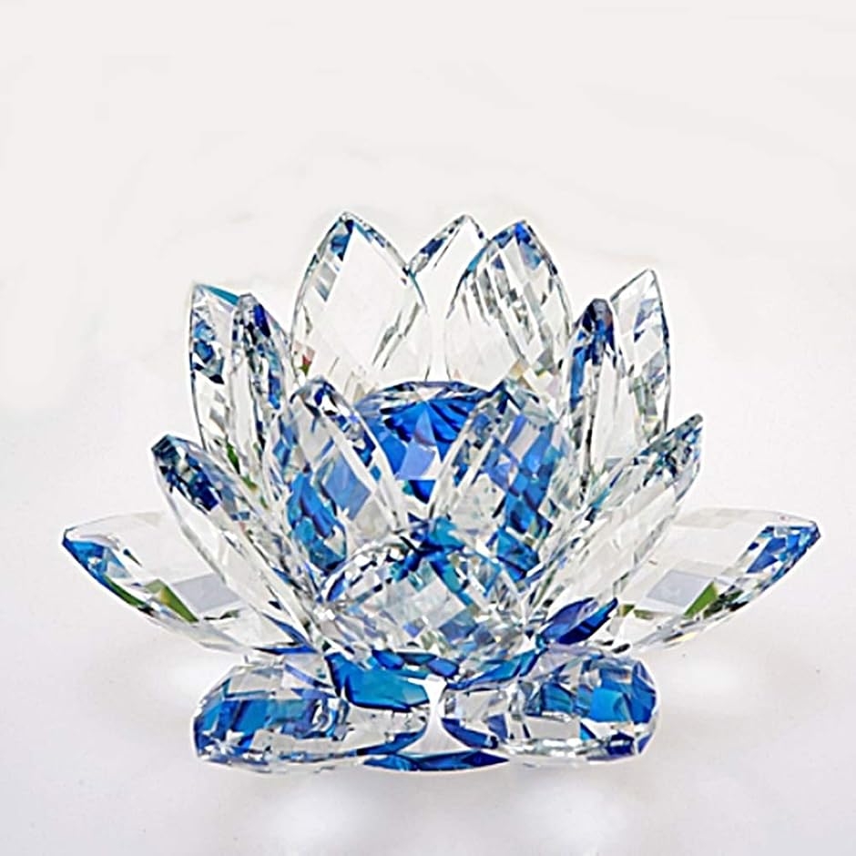 クリスタルガラス 水晶玉 蓮の花 ロータス サンキャッチャー 風水