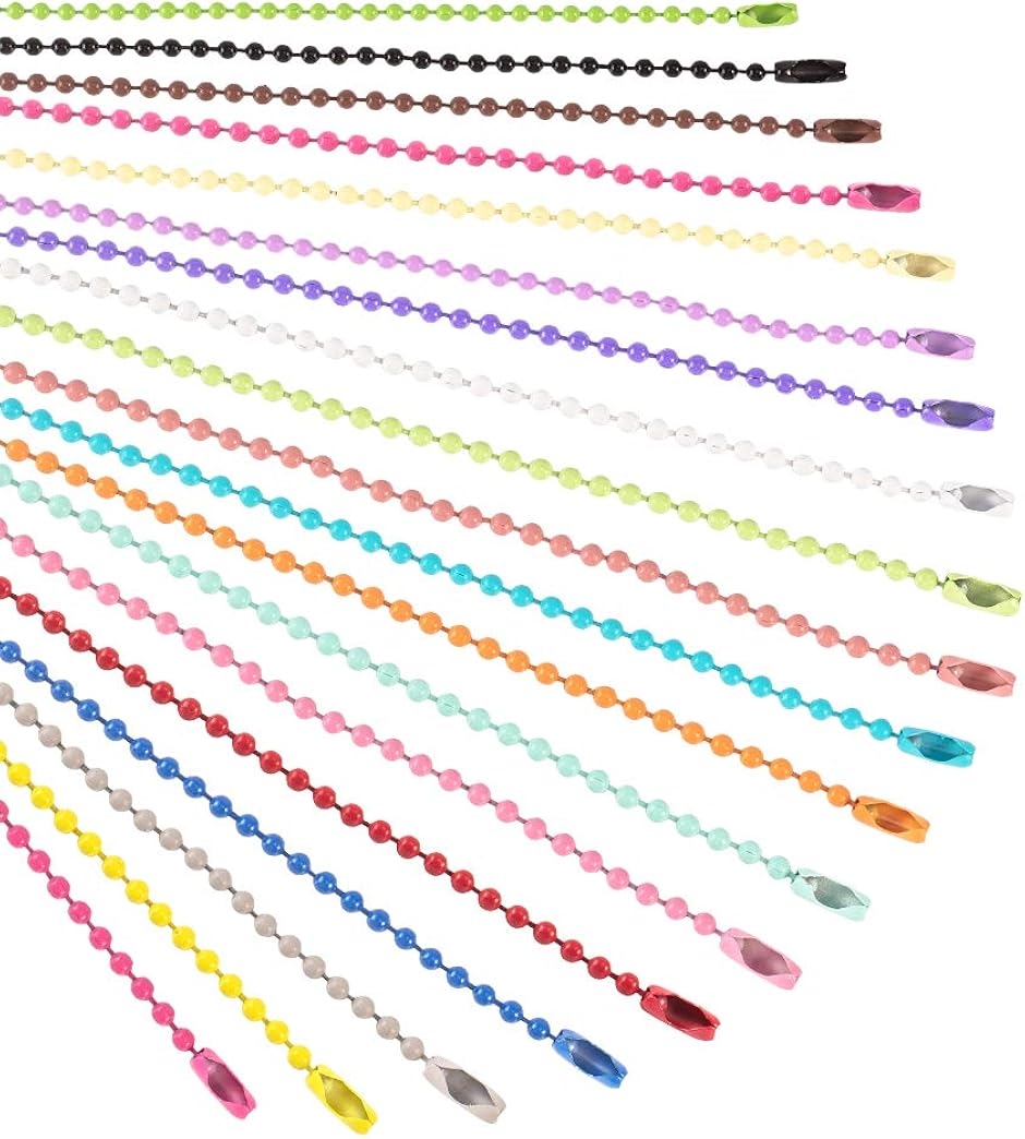 Yahoo! Yahoo!ショッピング(ヤフー ショッピング)12cm 幅2.5mm ボールチェーン 19色セット ネックレスチェーン ブレスレットチェーン 手作り パーツ（19色,  12cm）
