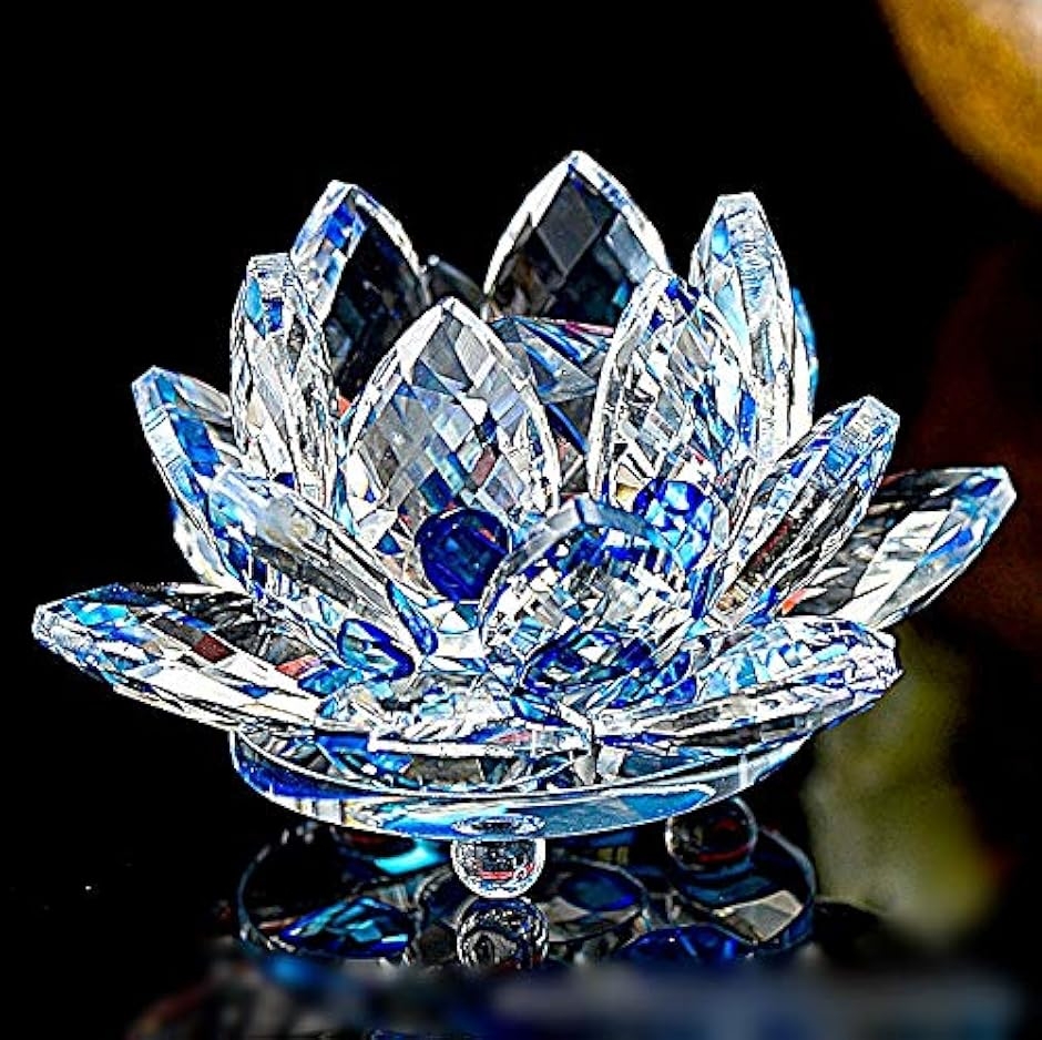 クリスタルガラス 水晶玉 蓮の花 ロータス サンキャッチャー 風水
