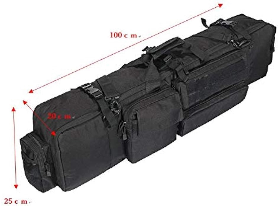 ガンケース 大容量 W100cm 2本 2丁 収納 ライフル ソフト サバゲー
