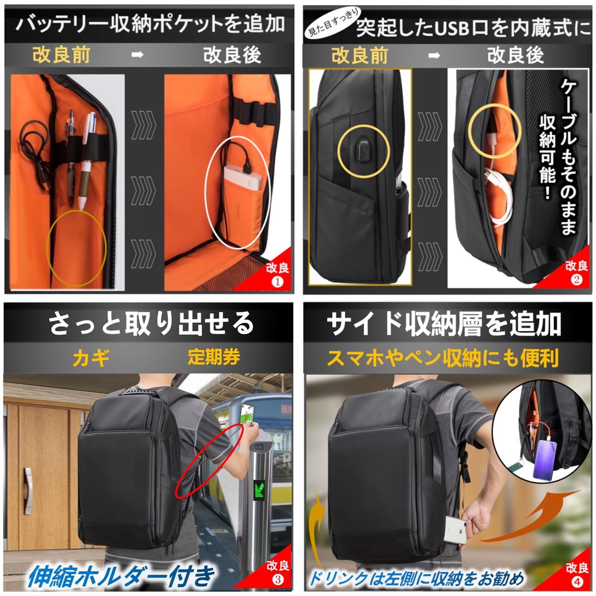 リュック メンズ ビジネス リュックサック スクエア 大容量 旅行用 PC