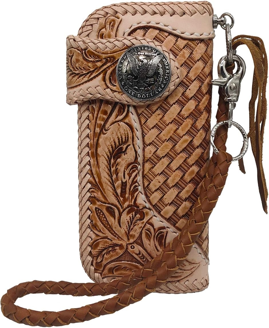 カービング　バイカーズ　長財布 バイカーズ ウォレット カービング 財布 長財布 1$ (ナチュラル