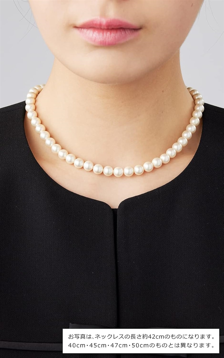 人工真珠 ナチュラル パールネックレス 冠婚葬祭 日本製(ホワイト