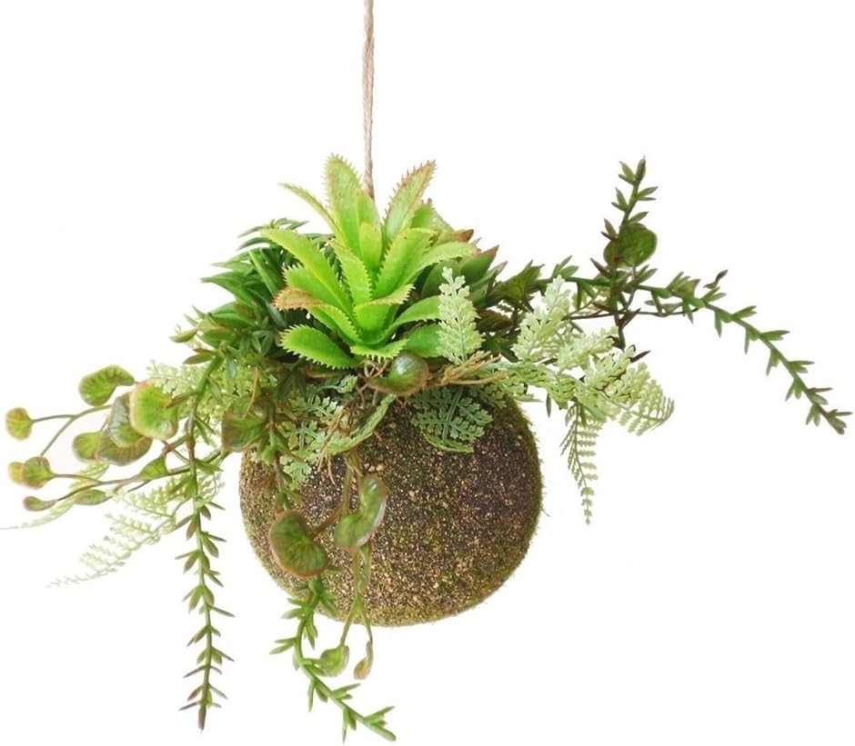 多肉植物 フェイク 苔玉 麻ひも 付き 観葉植物 フェイクグリーン 造花