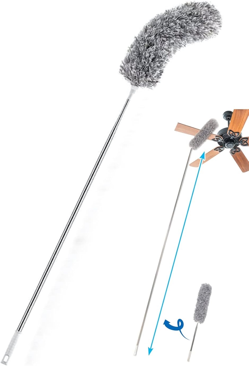 ほこり取り ホコリ取り はたき ハンディモップ 伸縮自在 高所清掃 最長 280cm 水洗い可能 (モップ単品,  2.8m)