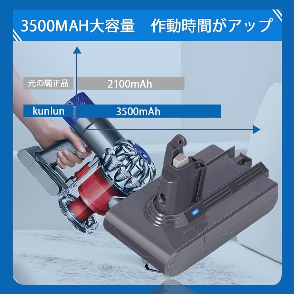 互換品】 互換品 ダイソン対応 バッテリー 3500mAh DC62 DC61 DC59