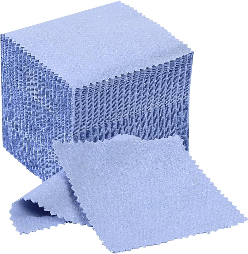 光沢復活 シルバー クロス 貴金属磨き 水色100枚セット 8x8cm 金 光沢復活 シルバー クロス 貴金属磨き 水色100枚セット 8x8cm 金