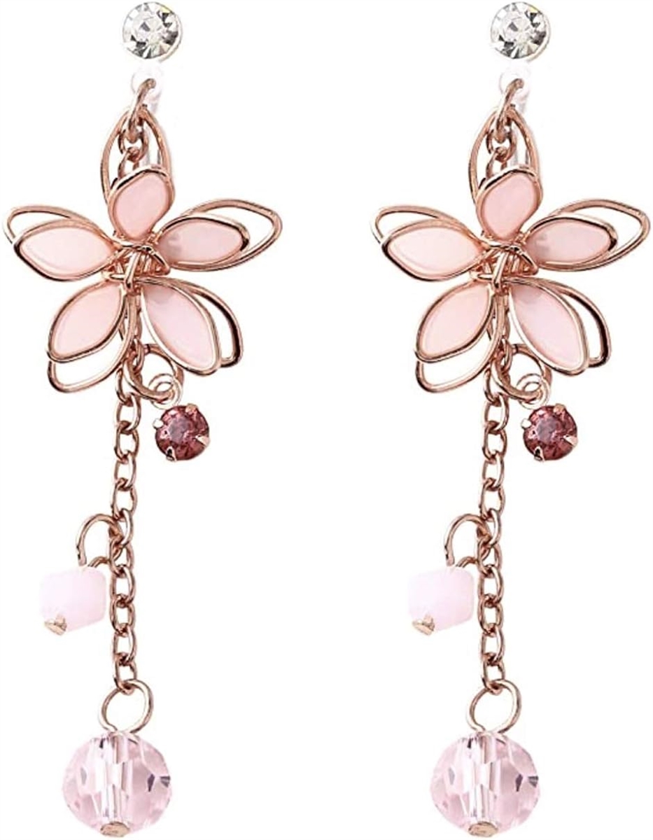Yahoo! Yahoo!ショッピング(ヤフー ショッピング)桜ピアス 18ｋ メッキ 花 揺れる 和風 レディース（ピンク）