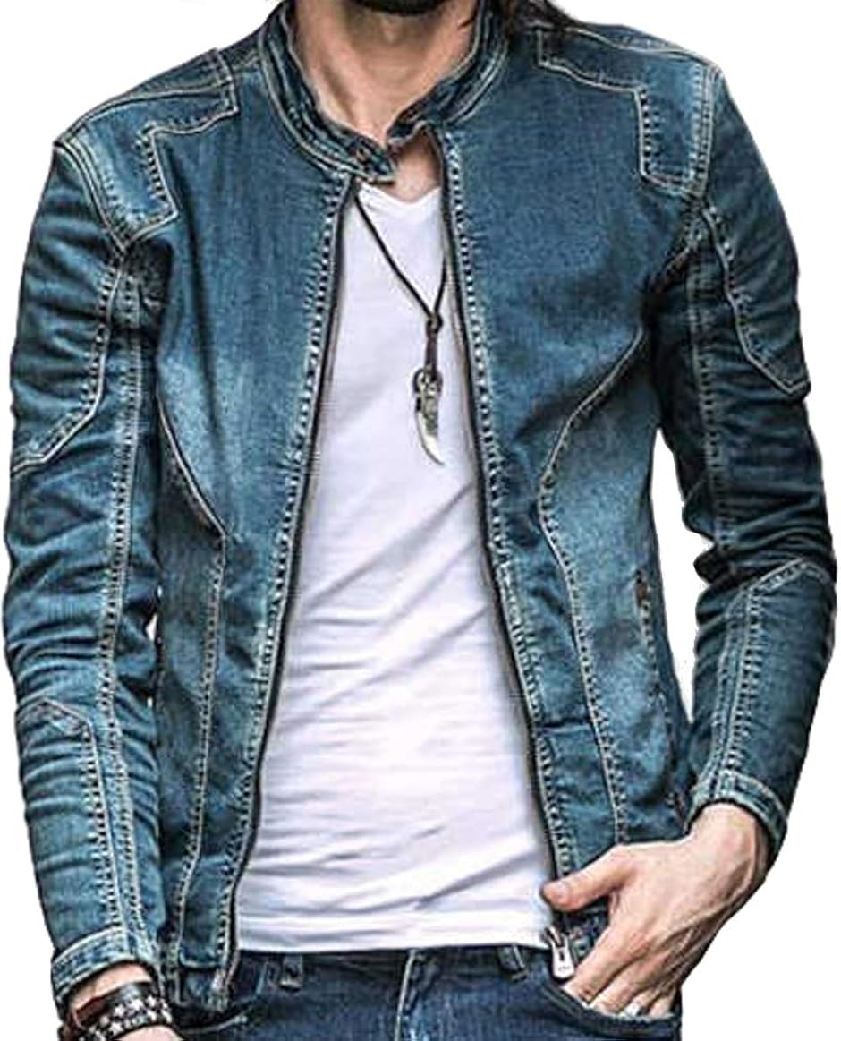 ヴィンテージ スタンドカラー デニム ライダース ジャケット