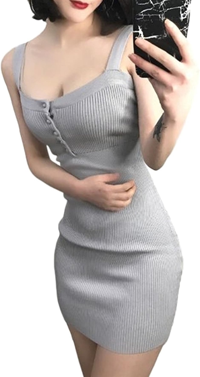 セクシー ニット ミニ ワンピース かわいい ルームウェア 胸元 開き