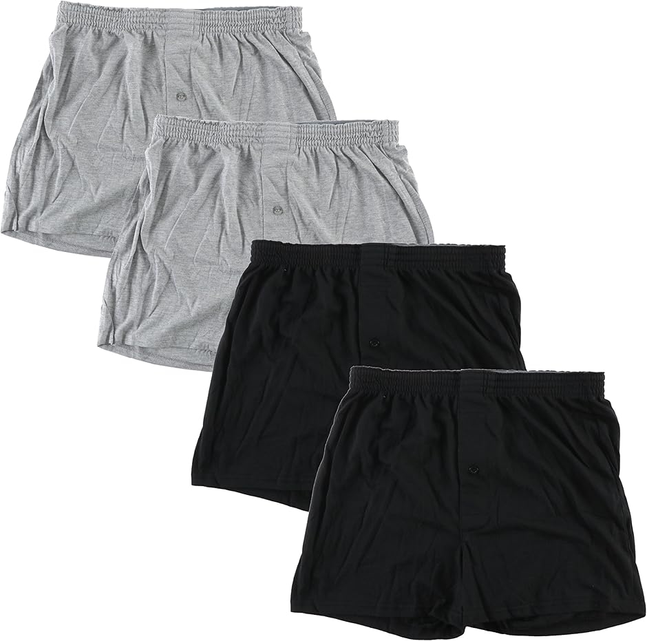 Yahoo! Yahoo!ショッピング(ヤフー ショッピング)メンズ 無地 ニット トランクス 前開き セット パンツ 下着 ４枚セット（４枚セット,  5L）