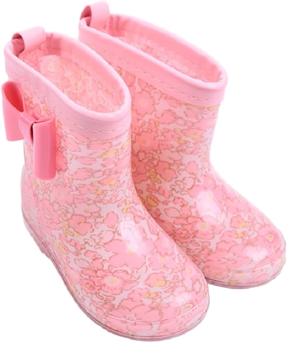 女の子 レインブーツ 長靴 シューズ 雨靴 キッズ 子供 17-18cm(フラワー,  17.0〜18.0 cm)