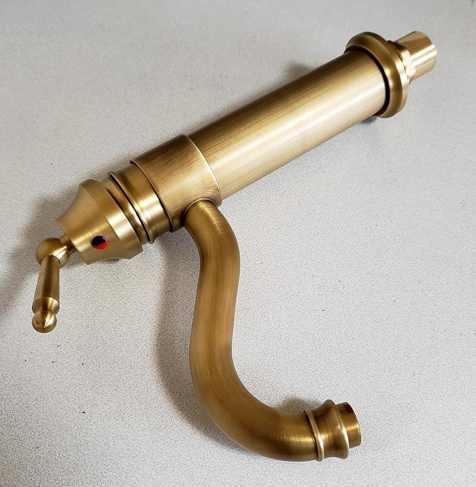 洗面用 アンティーク 蛇口 シングルレバー レトロ 立水栓 手洗いボウル用 洗面台 SK93(黄銅)の画像