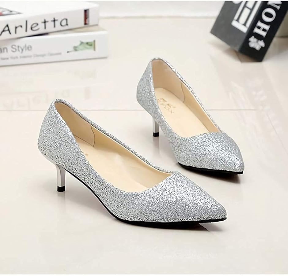 【ぬい】新品未使用　Repetto シルバー グリッターパンプス グリッター パンプス 歩きやすい 5cmヒール 23.0cm(シルバー, 23.0 cm