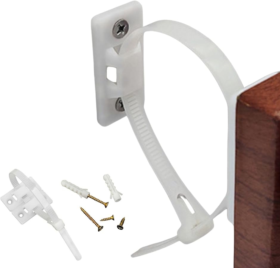 家具 転倒防止 地震 防炎 対策 耐震 落下防止 安全 ストラップ アンカー ベルト ストッパー 耐震グッズ (クリア 24個セット)