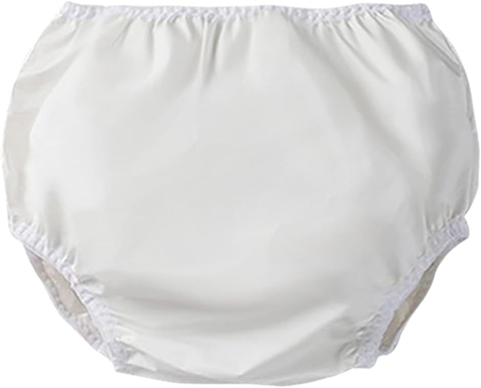 成人用 おむつカバー 失禁用 防水 洗える 横漏れ防止 ショーツ 再利用可能 薄手 介護 カバーパンツ Sサイズ (ホワイト,  S)