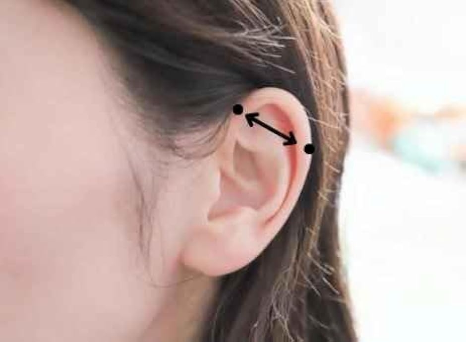 穴いらず インダストリアル 調整パーツ付属 軟骨ピアス14G マグネット