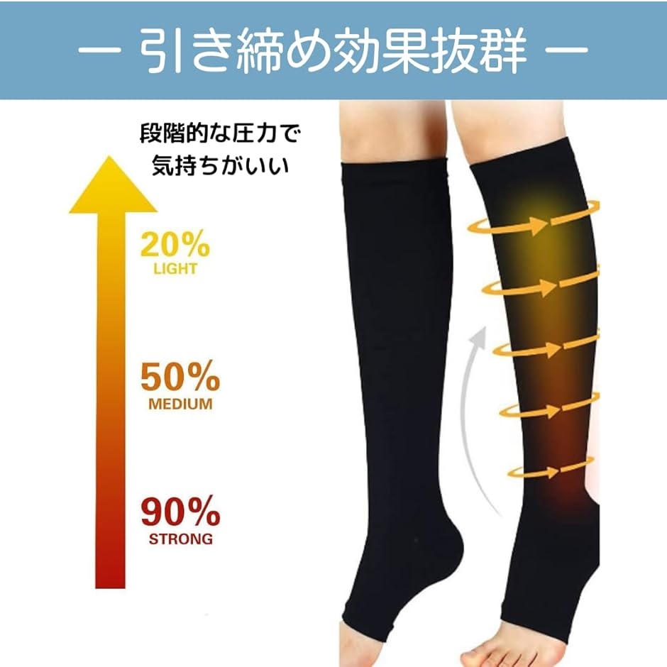 大きいサイズ 着圧ソックス オープントゥ ゆったり 加圧 靴下 サポート