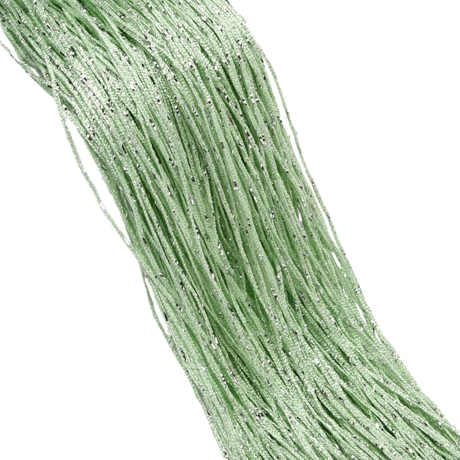 ストリングカーテン キラキラ ラメおしゃれ 2枚セット 目隠し(ラメ・ライトグリーン,  丈200 cm x 幅100 cm (2枚組)