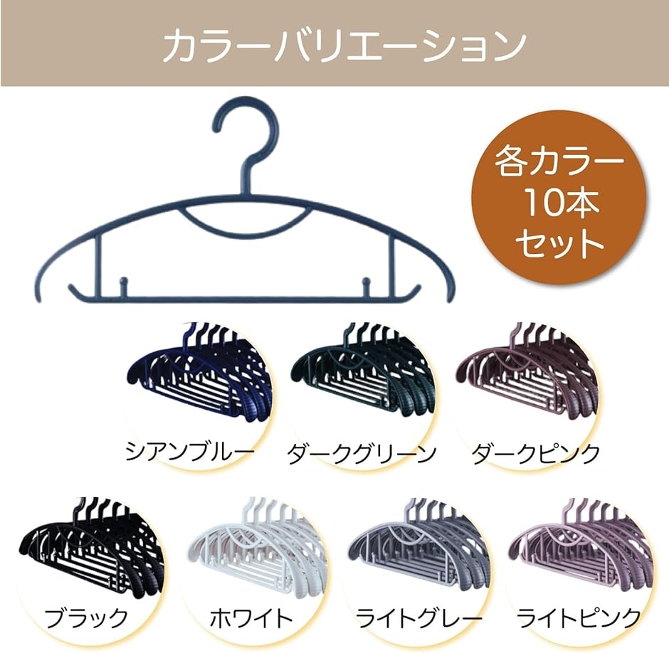 ハンガー 洗濯物 10本セット 幅広 型崩れ かたくずれ 防止 衣類用