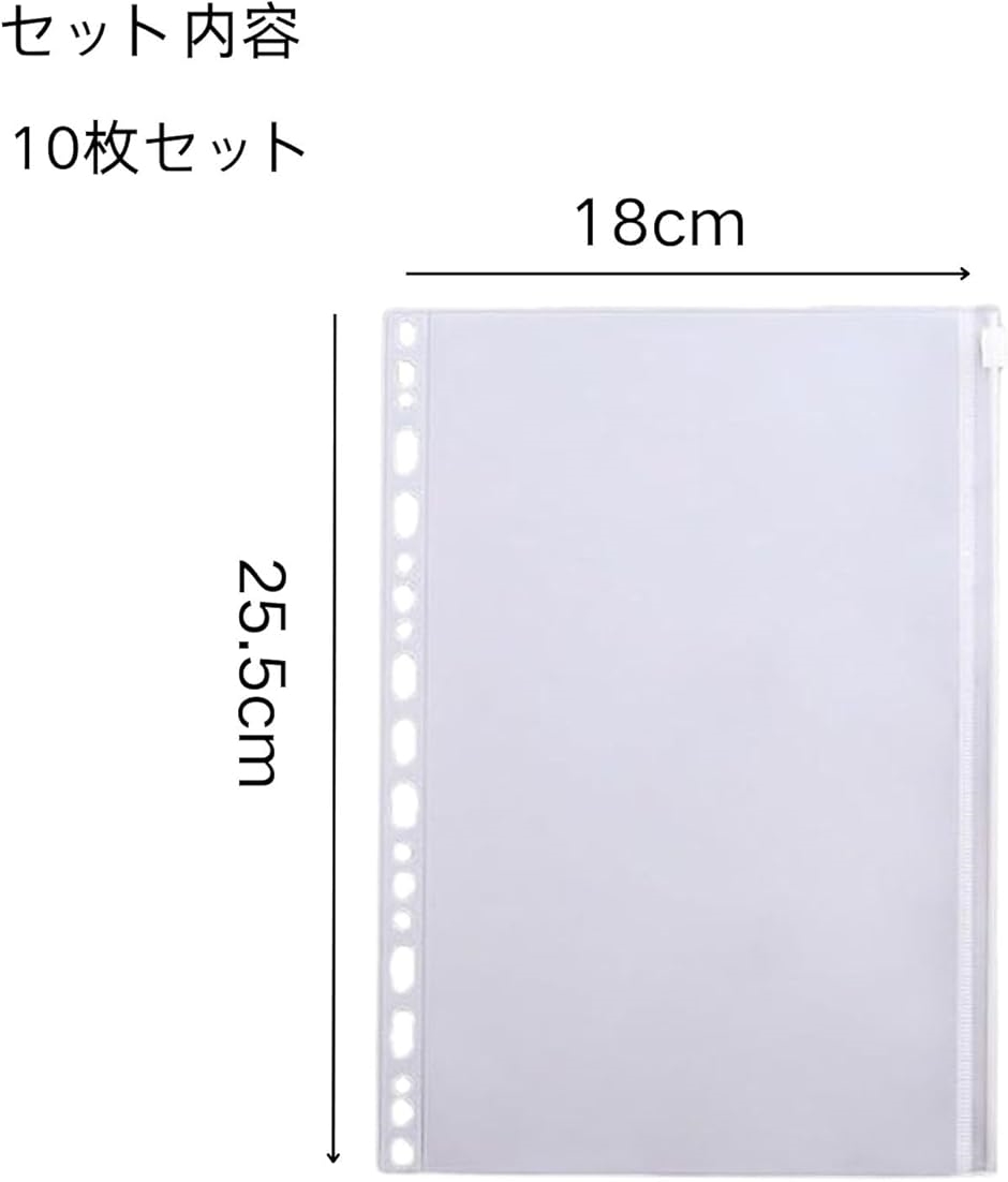 ファスナー付きポケット ルーズリーフ レシートファイル クリア
