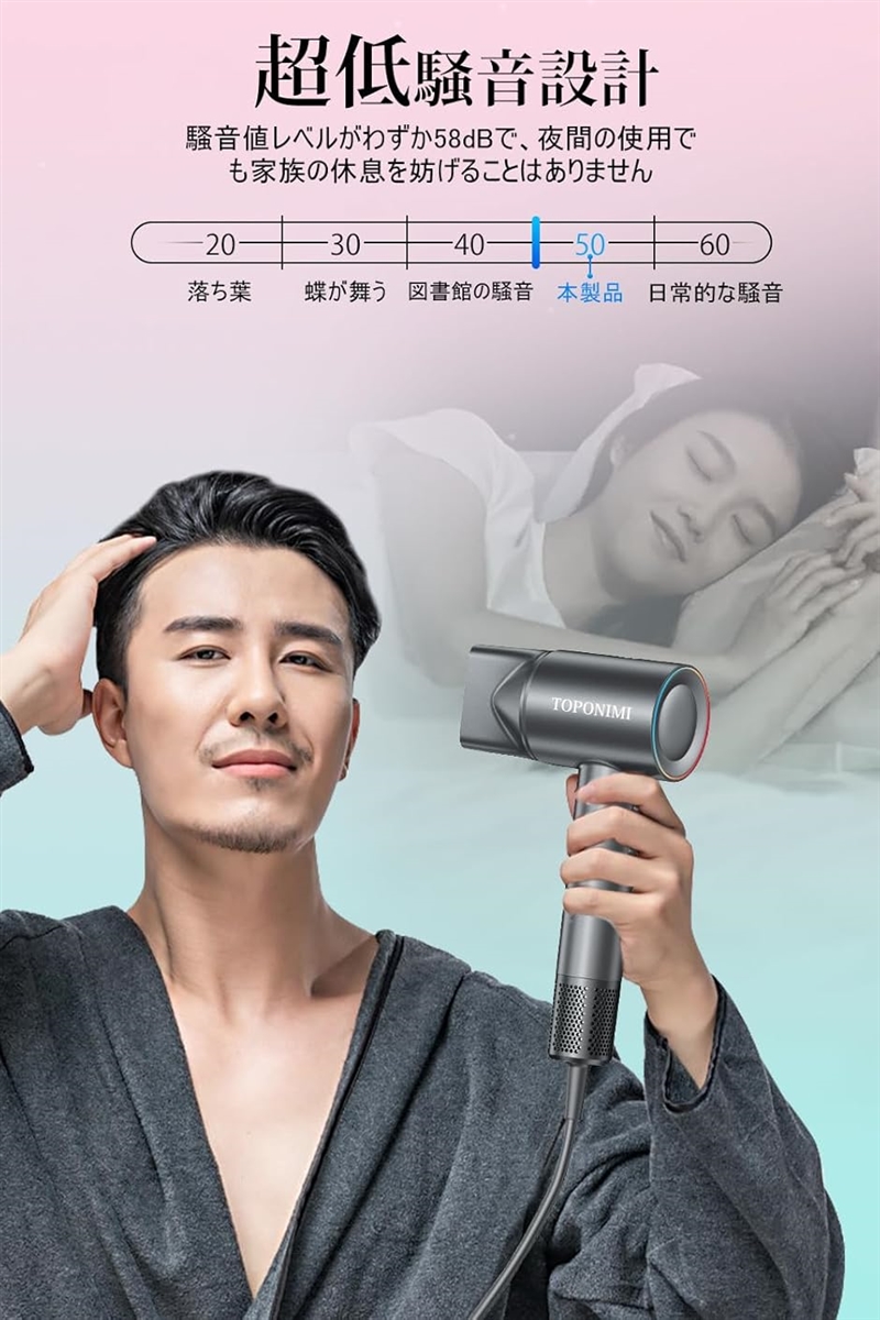 ドライヤー 大風量/速乾/静音/軽量 ヘアード...の詳細画像2