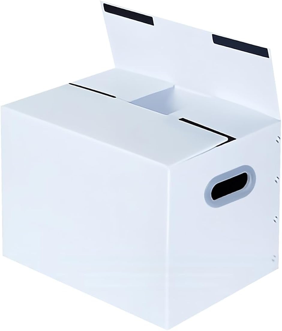 収納ボックス 折りたたみ式プラダン製 プラスチックケース プラスチック段ボール 箱 (ホワイト,  60x40x50cm-3枚セット)
