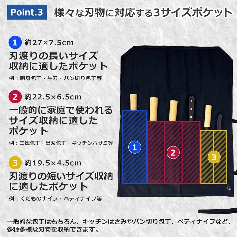 包丁ケース 持ち運び 包丁ホルダー 布 破れに...の詳細画像4