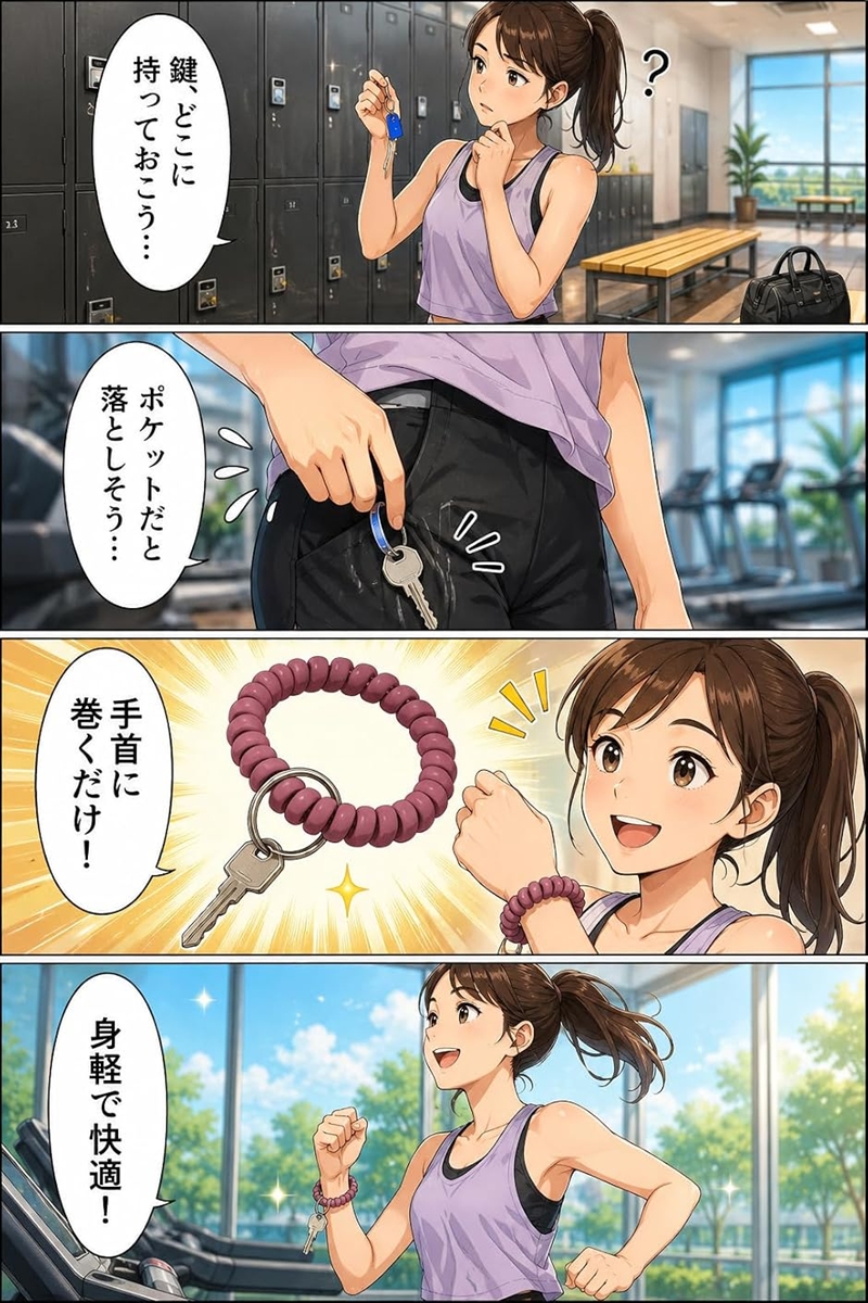 キーホルダー キーバンド コイルブレスレット ...の詳細画像3