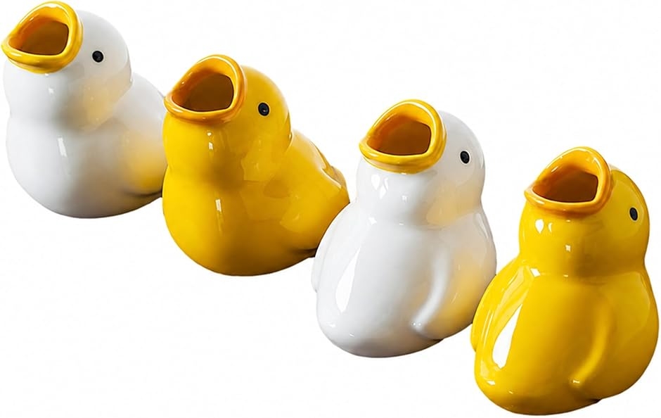 歯ブラシ スタンド アヒル 4匹セット かわいい 歯ブラシたて ホルダー