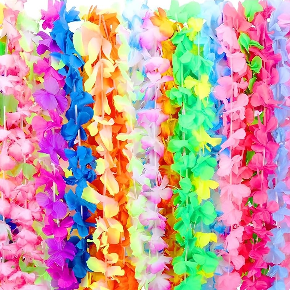 ハワイアンレイ 花輪 造花 首飾り 50本 フラダンス フラワーレイ 50本