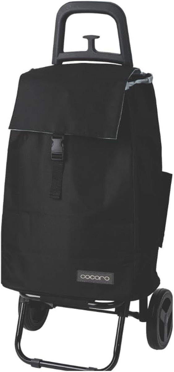 ショッピングカート 買い物カート 保冷 保温 Sサイズ 軽量2kg 大容量37L 小柄な方にも使いやすい(ブラック,  Small)