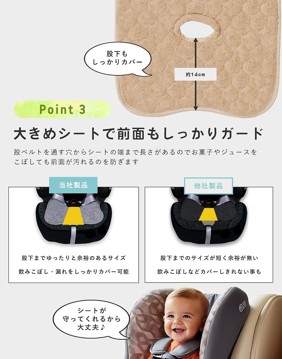 防水シート 滑り止め付き チャイルドシート ベ...の詳細画像5