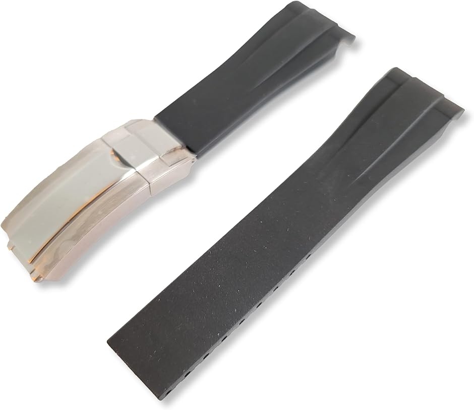 互換品 ラバーベルト 20mm バックル付き 腕時計用 替え バンド ラグ 簡単調節 ロレックス適合 ...