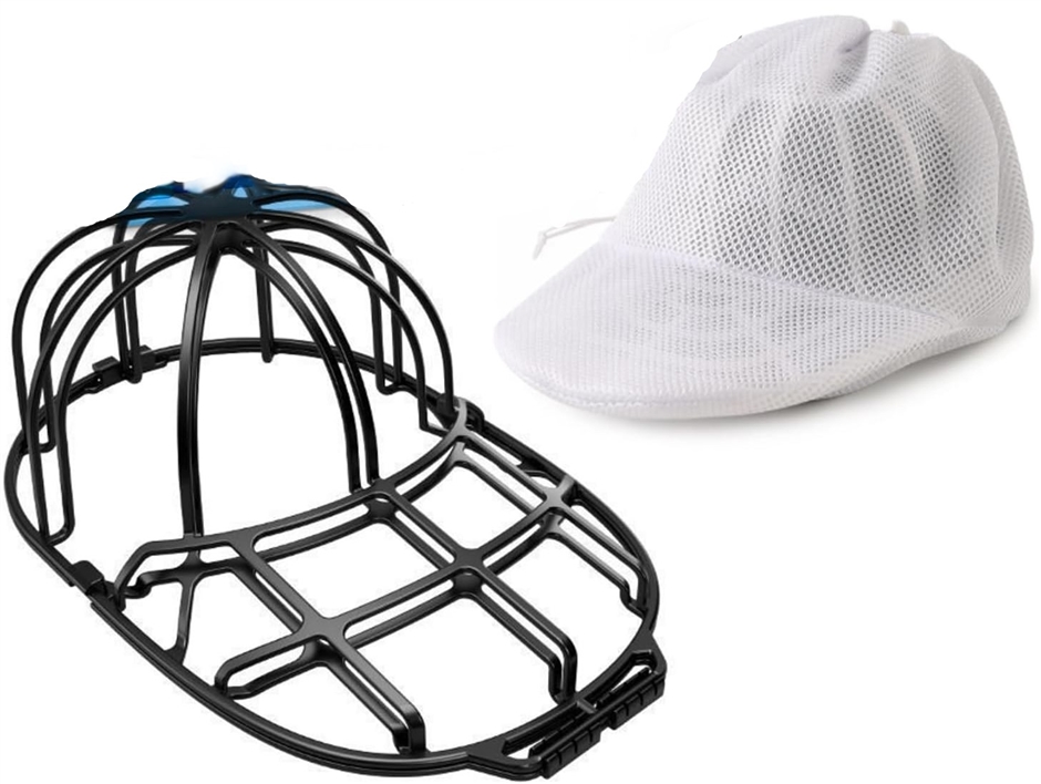 キャップクリーナー 帽子洗濯ネット付き 簡単手入れ 洗濯機対応 型崩れ防止 大人用 子供用(ブラック)