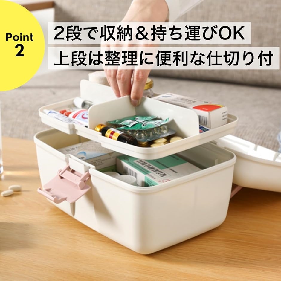 救急箱 薬箱 北欧デザイン くすみカラー 多機能収納ケース 軽量 小型 