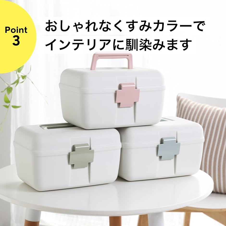 救急箱 薬箱 北欧デザイン くすみカラー 多機能収納ケース 軽量 小型