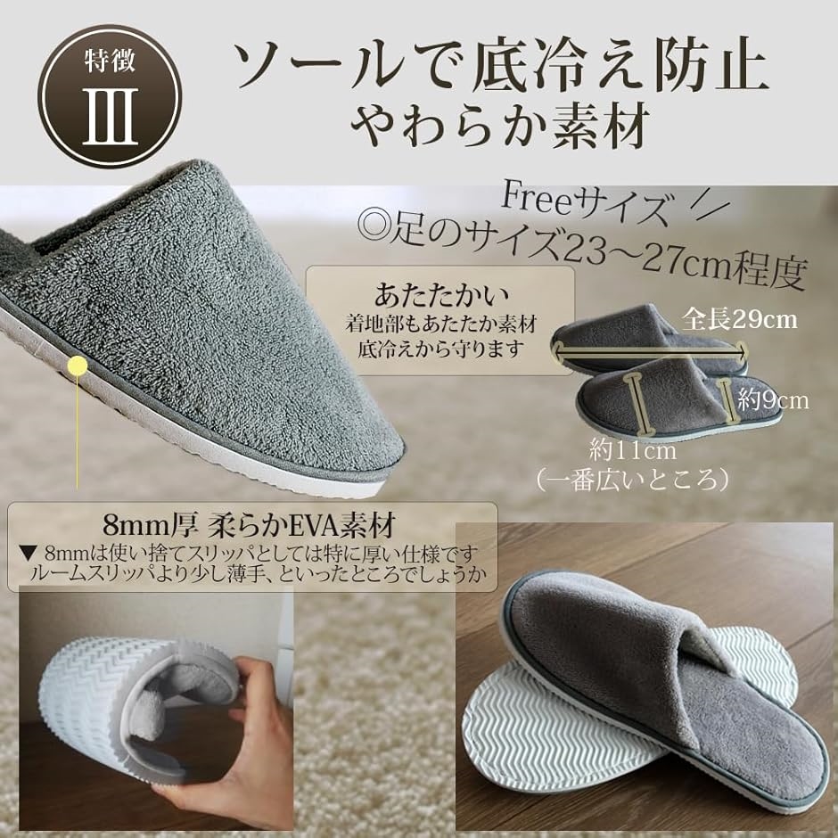 使い捨てスリッパ セット ホテルスリッパ ふわふわ 厚手 避難 防災