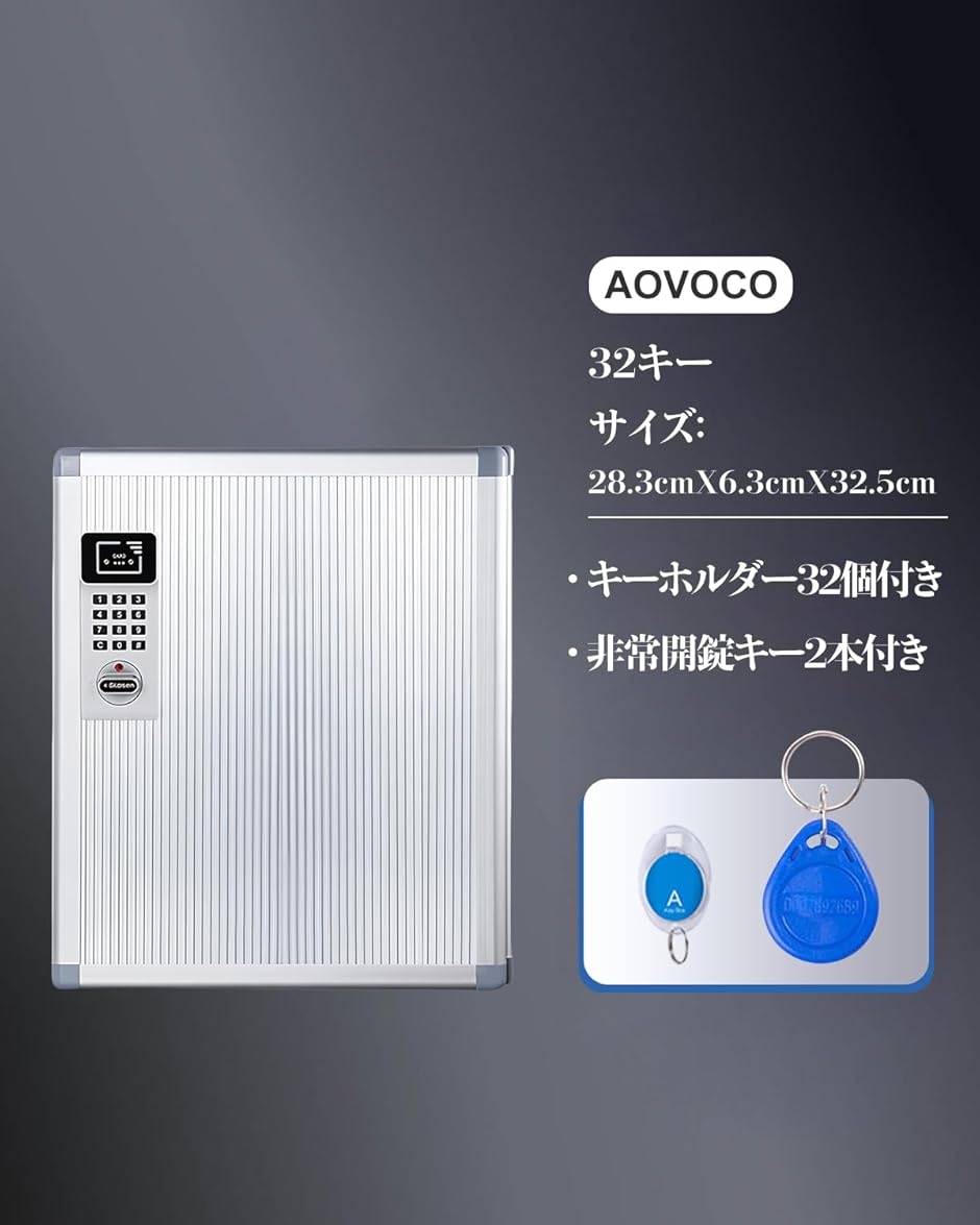 キーボックス 壁掛け 暗証番号/センサー テンキー 電池式 非常解錠キー