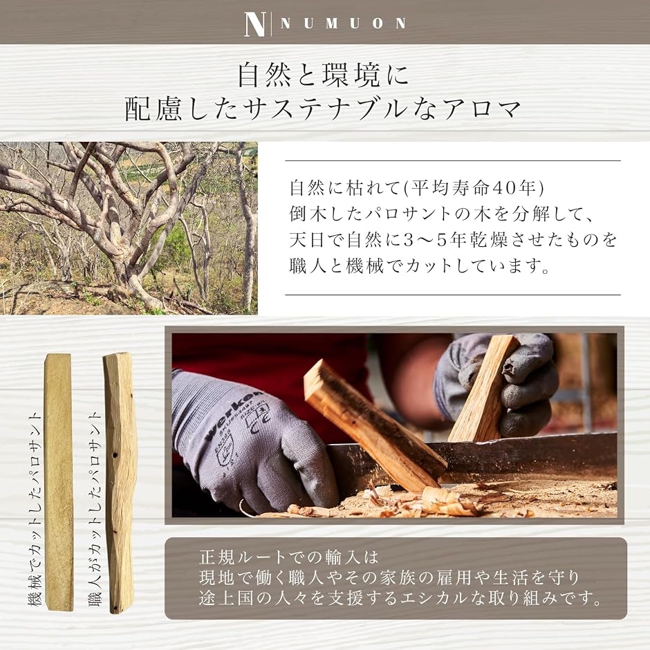 幸福を呼び込む香木 パロサント お香 受け皿 パロサントスティック 50g